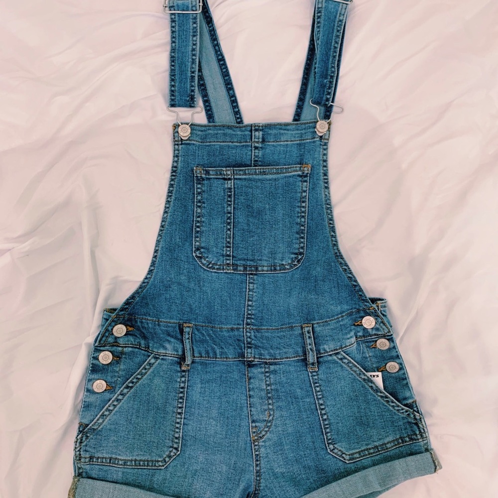 denim overalls.
